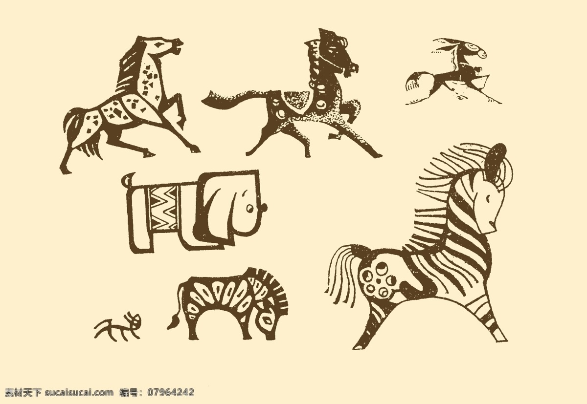 分层 斑马 版画 插图 动物插画 动物装饰画 儿童画 风光 图案 简笔画 装饰画 线条 手绘 幼儿 马 源文件 插画集