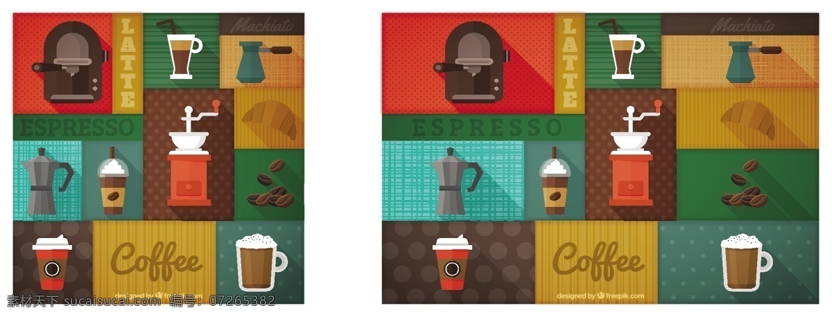 丰富多彩 背景 不同 类型 咖啡 咖啡机 颜色 购物 咖啡杯 装饰 饮料 彩色背景 杯 咖啡豆 咖啡店 饰品 咖啡的背景下 牛角包 背景颜色