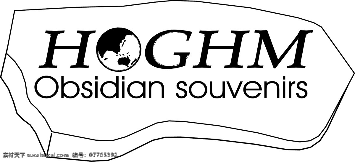 自由 hoghm 公司 黑 曜 石 纪念品 标志 白色