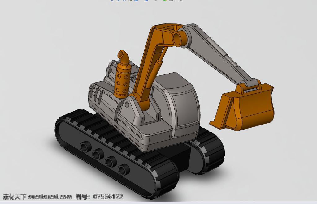 挖掘机 solidworks 3d模型素材 其他3d模型
