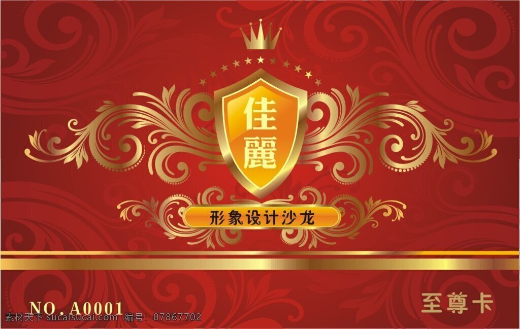 形象 沙龙 会员卡 矢量图 黄色