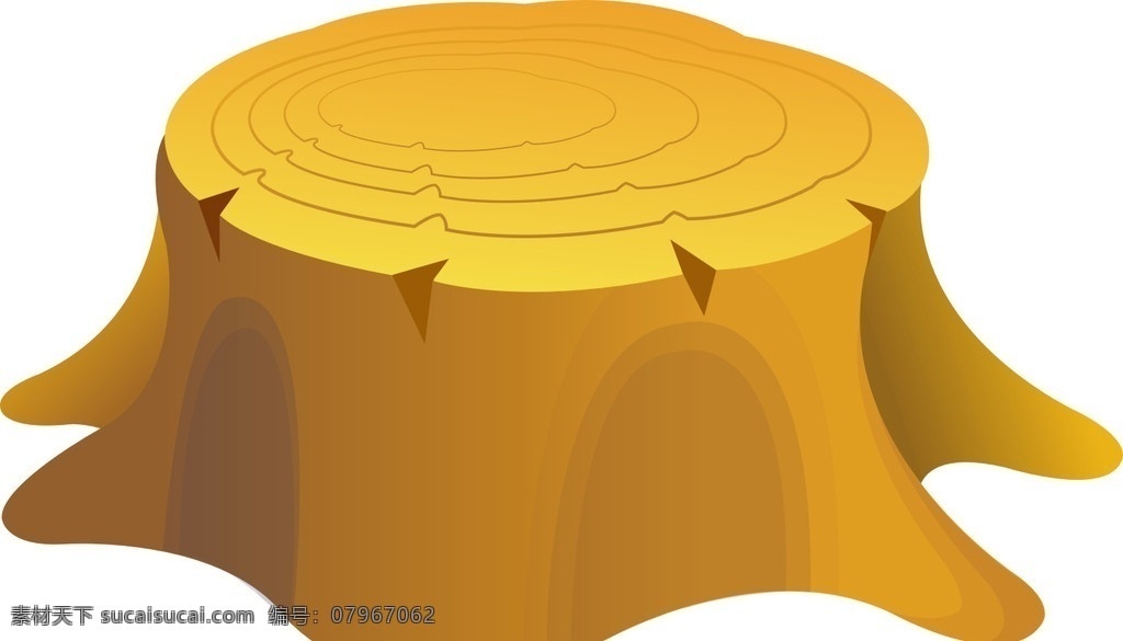 树桩 年轮 桌子 树 树根 木桩 cdr树 自然风景 自然景观 矢量