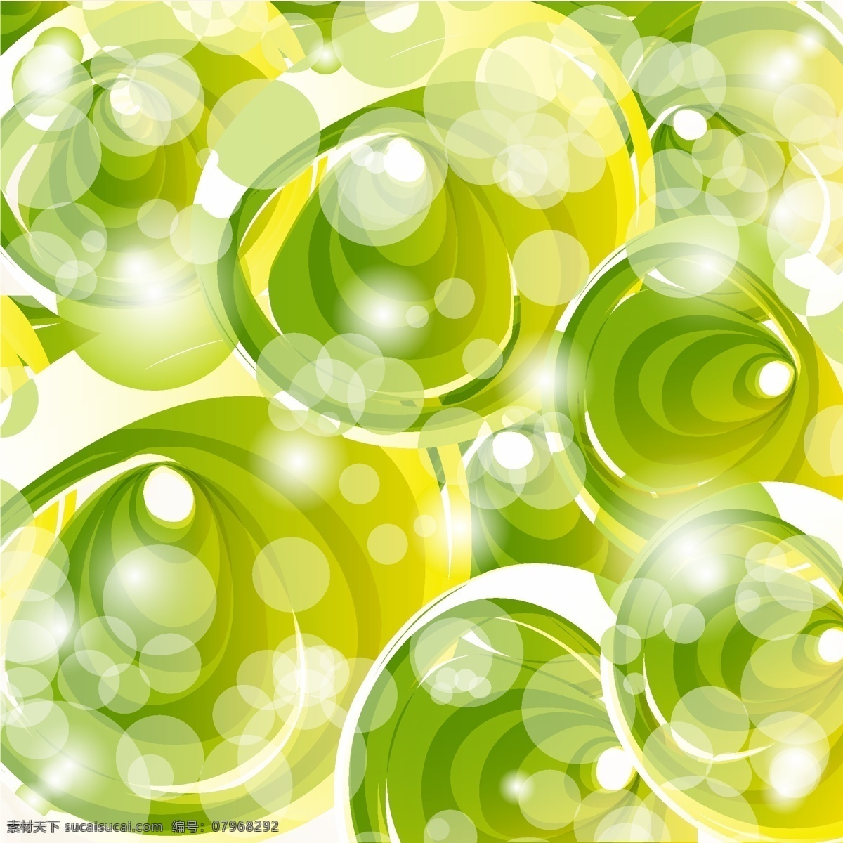 绿色 梦幻 气泡 卡通 矢量 矢量素材 设计素材 背景素材