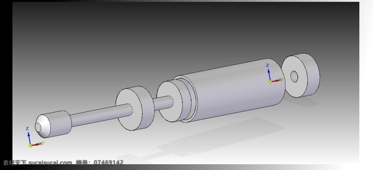 活塞 hidraulic 机械设计 组件 3d模型素材 电器模型