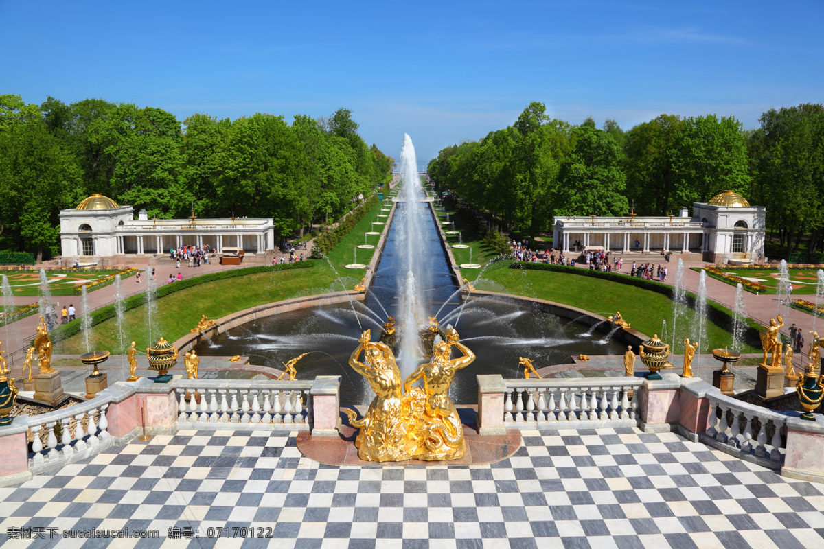 圣彼得堡 列宁格勒 彼得格勒 俄罗斯 城堡 喷泉 雕像 绿化 树木 国外风光 国外旅游 旅游摄影