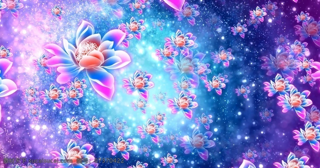 唯美莲花 led视频 唯美 紫色 莲花 背景视频 舞台视频素材 多媒体 影视编辑 合成背景素材 mov