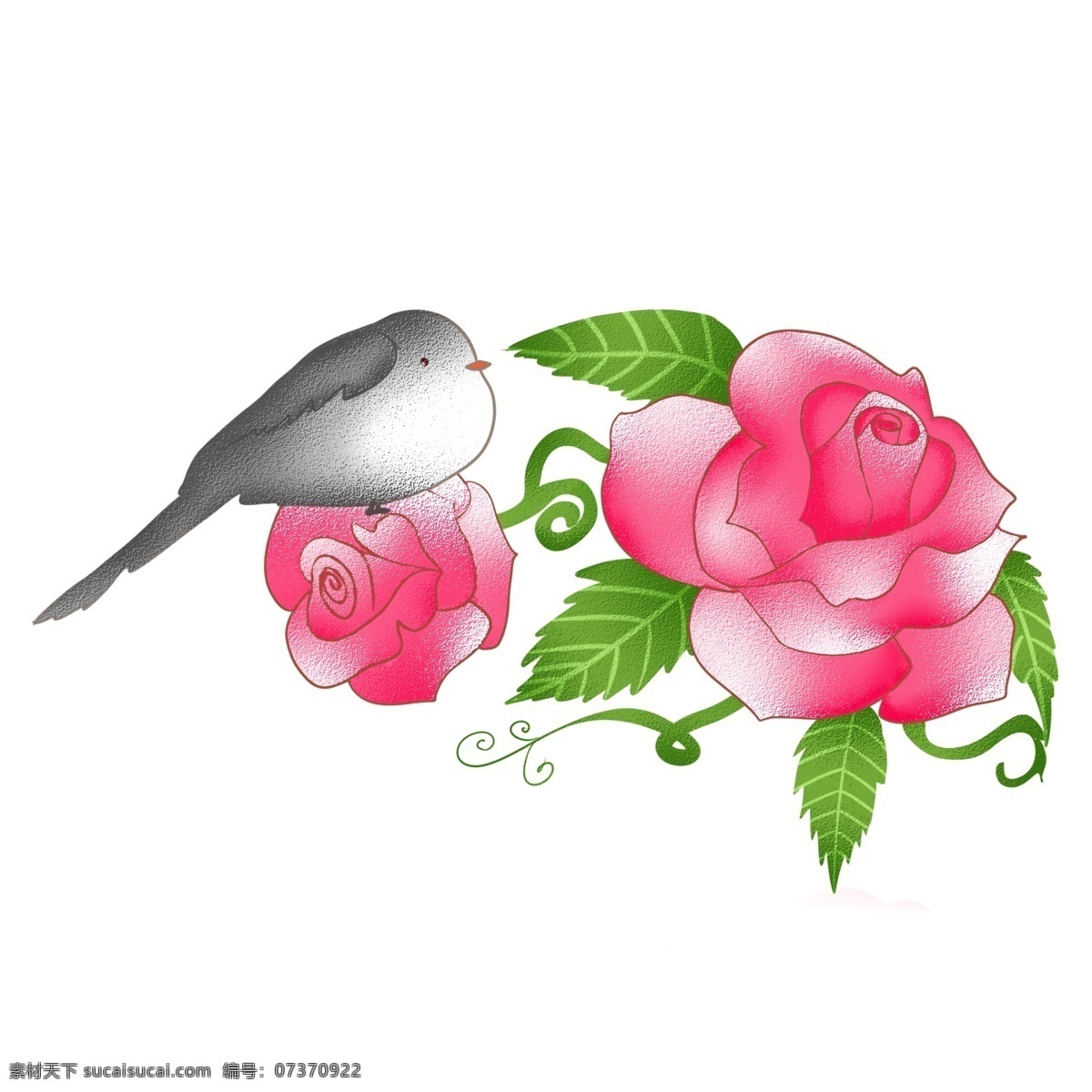 欧式 玫瑰 发光 卡通 小鸟 鲜花 春天