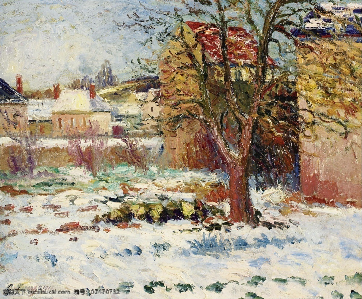 1906 大师 画家 风景画 静物 油画 建筑 装饰画 nezel effect snow manzanapissarro georges 人物 高清 西方 国外 现代 家居装饰素材
