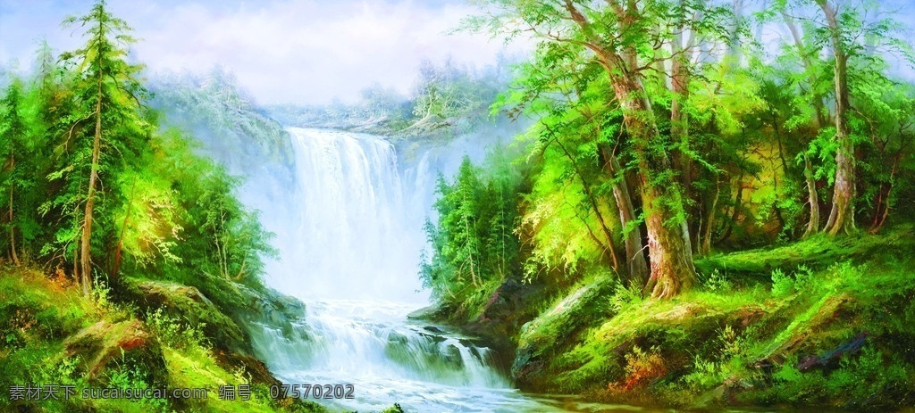 欧洲油画8 欧洲 树木 蓝天 草地 瀑布 手绘 油画 装饰画 无框画 扫描 大图 清晰 火爆 人气 写真 喷绘 印刷 风景 花园 唯美 田园 挂板 写生 绘画书法 文化艺术 油画系列