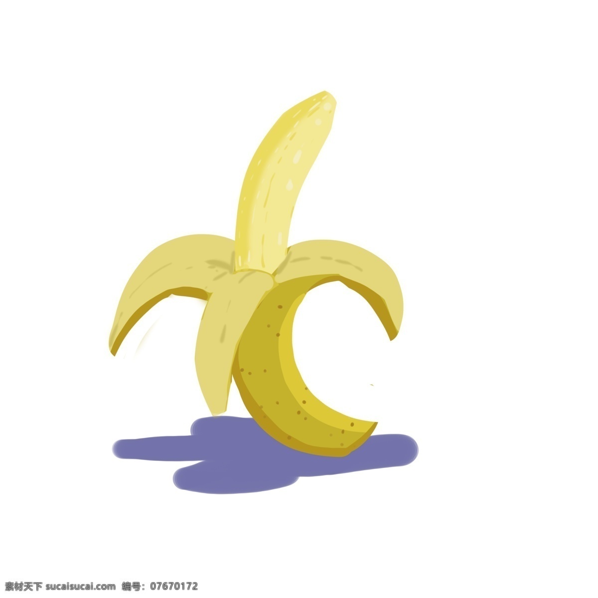 黄色香蕉 黄色 香蕉 卡通 手绘 简洁 可爱