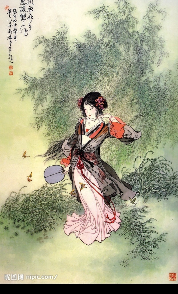 仕女图 设计图 美女 绘画 书法 古代 传统 工笔画 经典 文化艺术 绘画书法 工笔 人物 设计图库 300