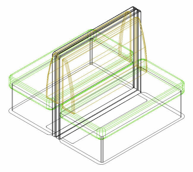 背靠背 座椅 3d cad 模型 三维 室内 装饰 装修 矢量 cad素材