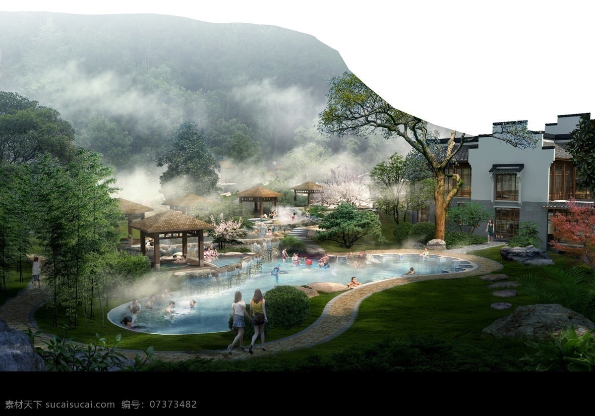 园林 景观 住宅 绿化 配景 分层