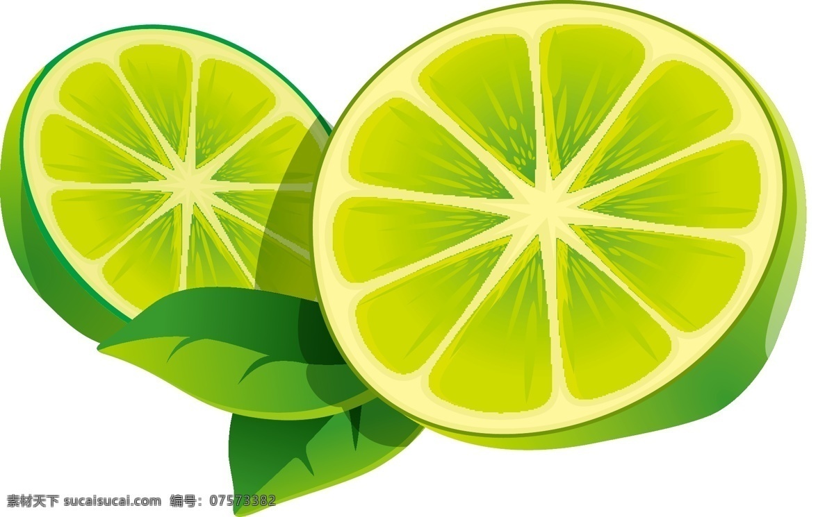 矢量 绿色 柠檬 元素 手绘 水果 ai元素 免扣元素