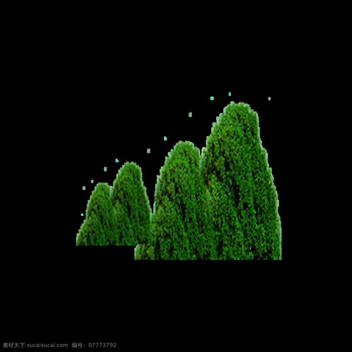 山形态绿树图 形态 绿树 装饰 唯美 高清