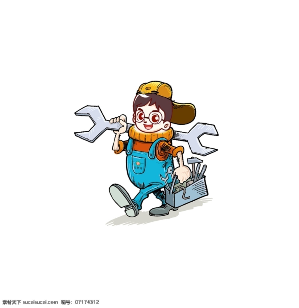 社会 主体 图说 价值观 敬业 扳手 螺丝 插图