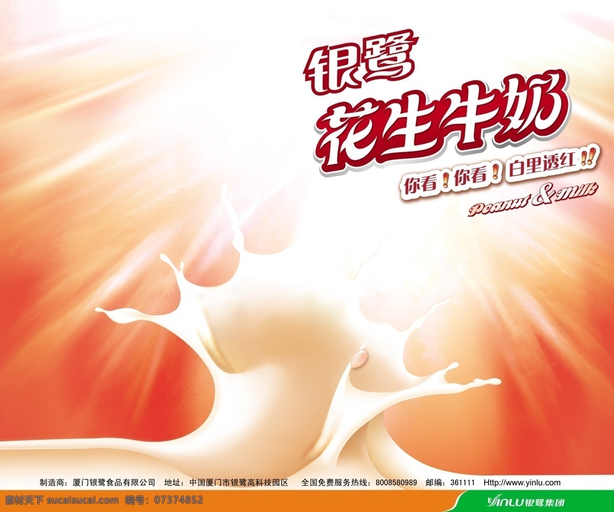 银 鹭 花生 牛奶 广告 海报 动感奶液 炫目光线 光芒 牛奶广告图片 饮料 商业行业广告 广告设计模板 源文件