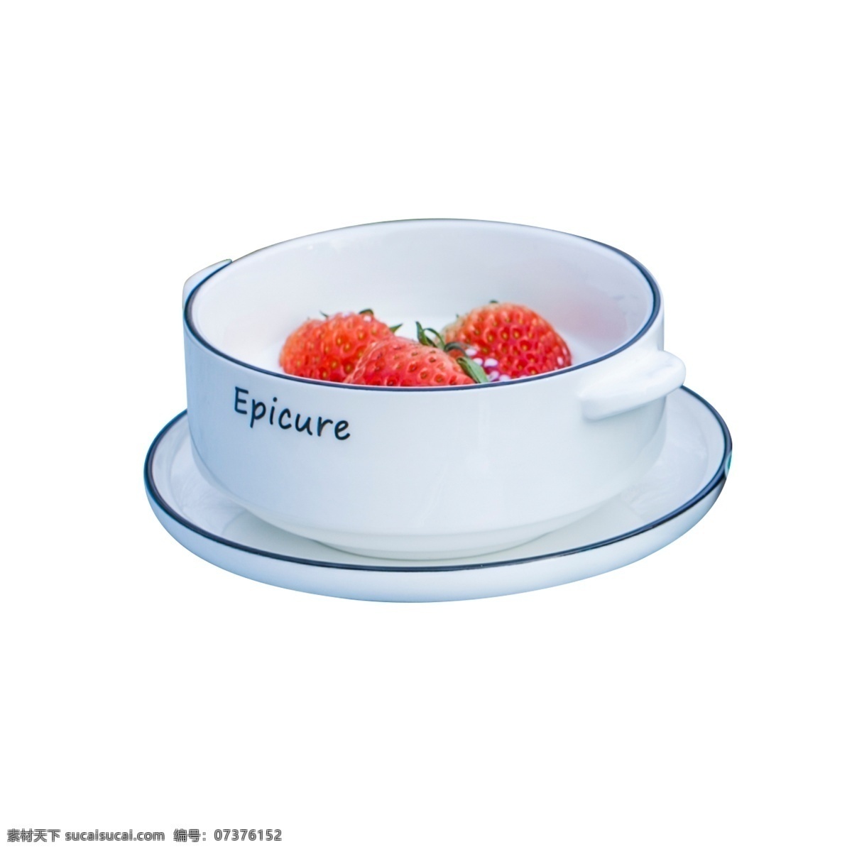 白色 圆弧 杯子 餐具 元素 圆柱 草莓 食物 吃的 圆润 纹理 光泽 盘子 水果 味道 真实 把手