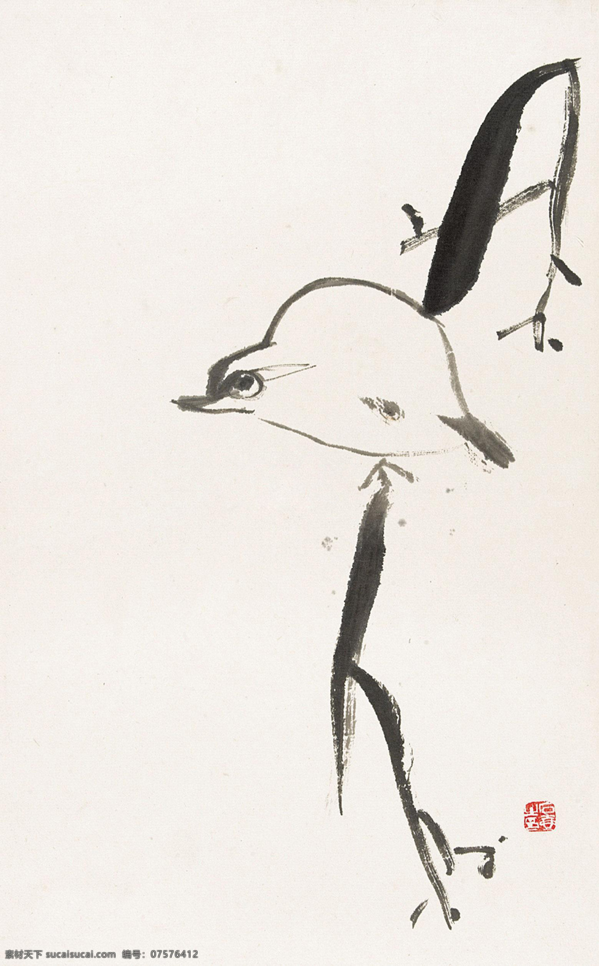 仿八大山人 陈子庄 古代绘画 花鸟 写意画 八大山人 水墨画 清代四僧 文化艺术 绘画书法