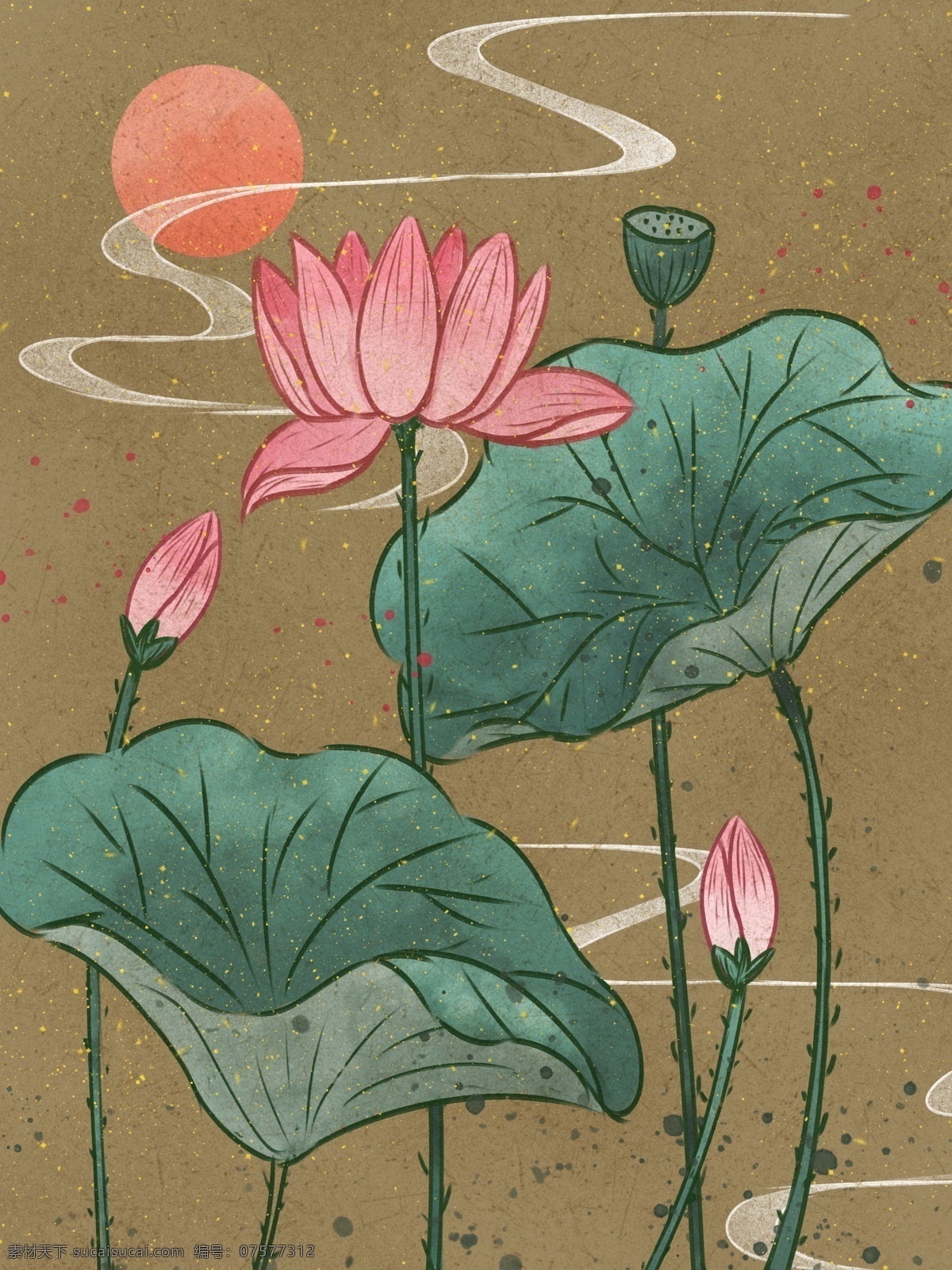 唯美 壁纸 复古 风景画 水彩画 插画 手绘插画 唯美插画 分层 风景