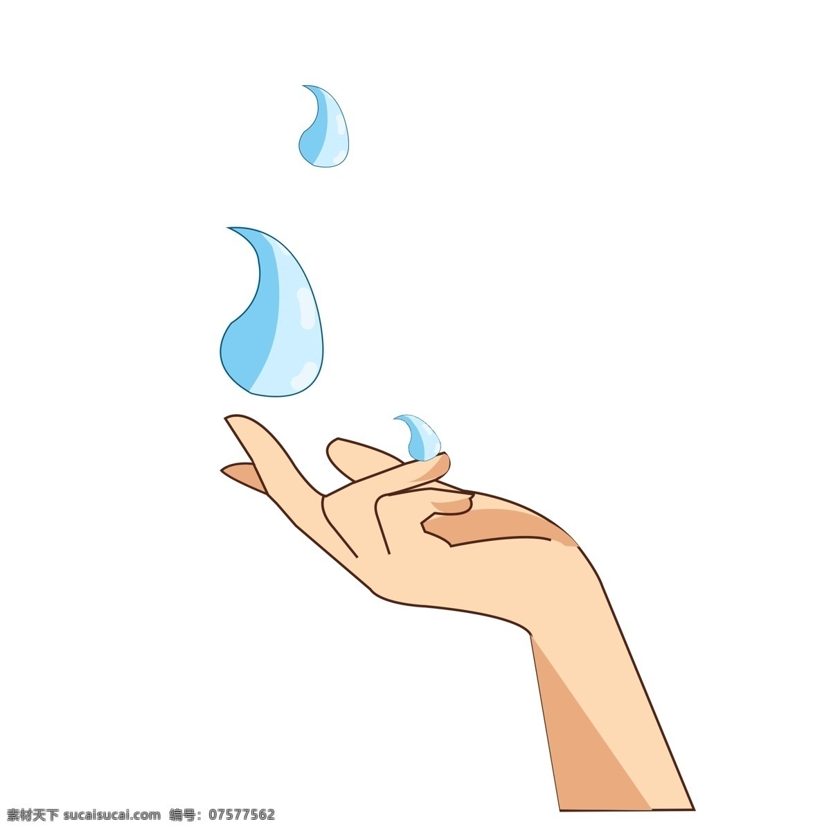 施 魔法 手势 装饰 插画 召唤水的手势 使用魔法手势 有趣的手势 儿童游戏手势 蓝色的水滴 创意手势插画