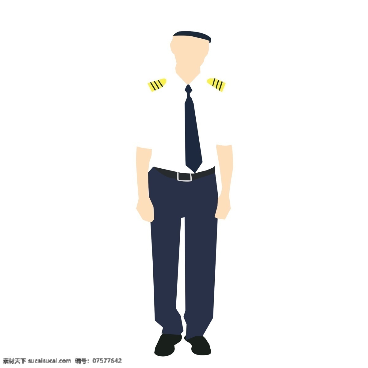 白色警服人物 职业 警服 警察