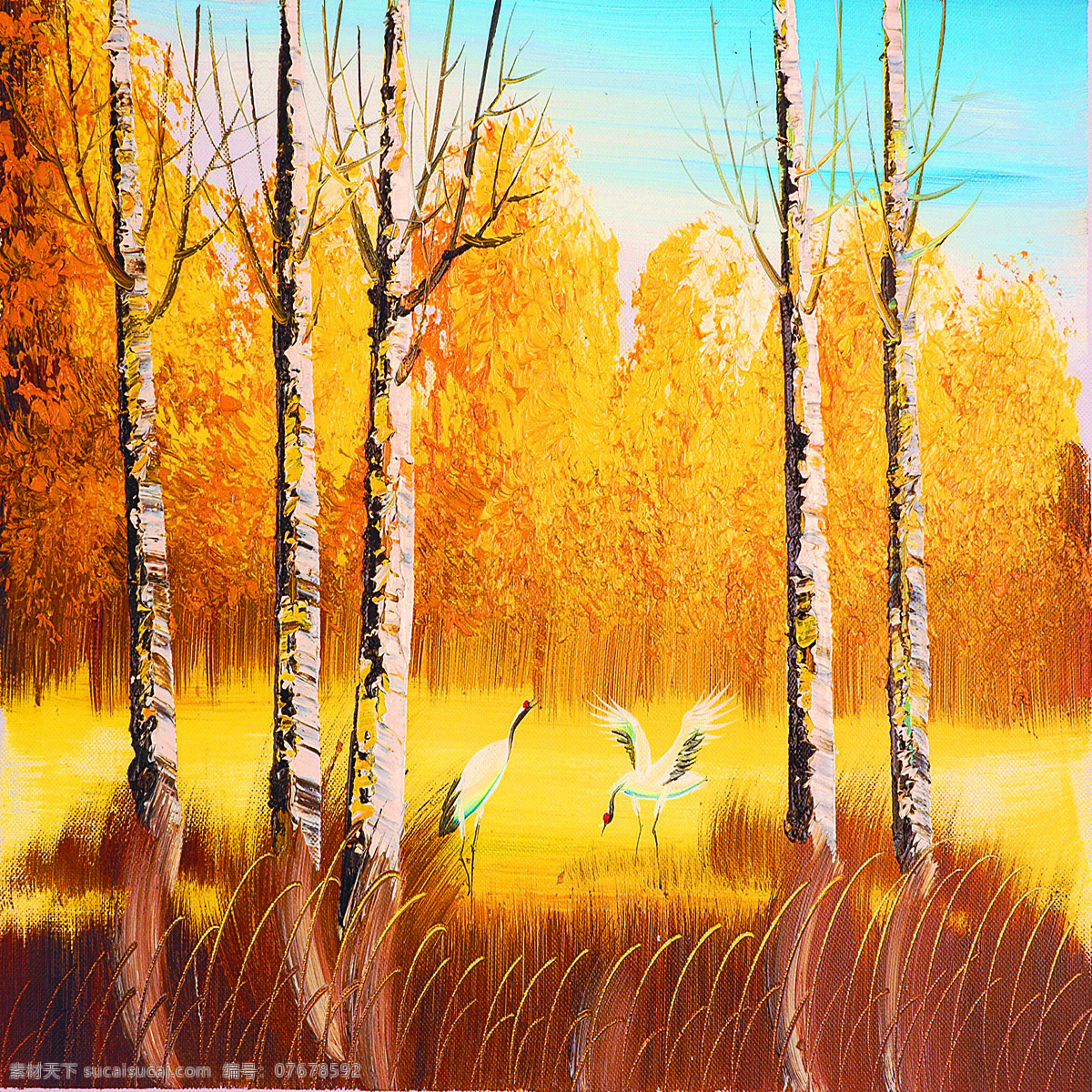 森林油画 森林 油画 壁画 插画 树木 风景专辑 文化艺术 绘画书法