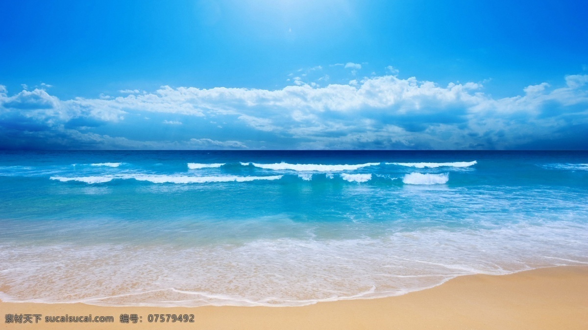 蓝天 海滩 大海 风景 蓝天海滩 浪花 自然 自然风景 自然景观 psd源文件