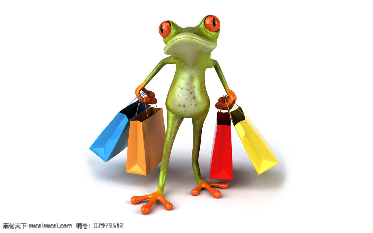 3d动物 3d人物 高清图片 三维人物 3d小人 青蛙 角色造型 手提袋 3d设计