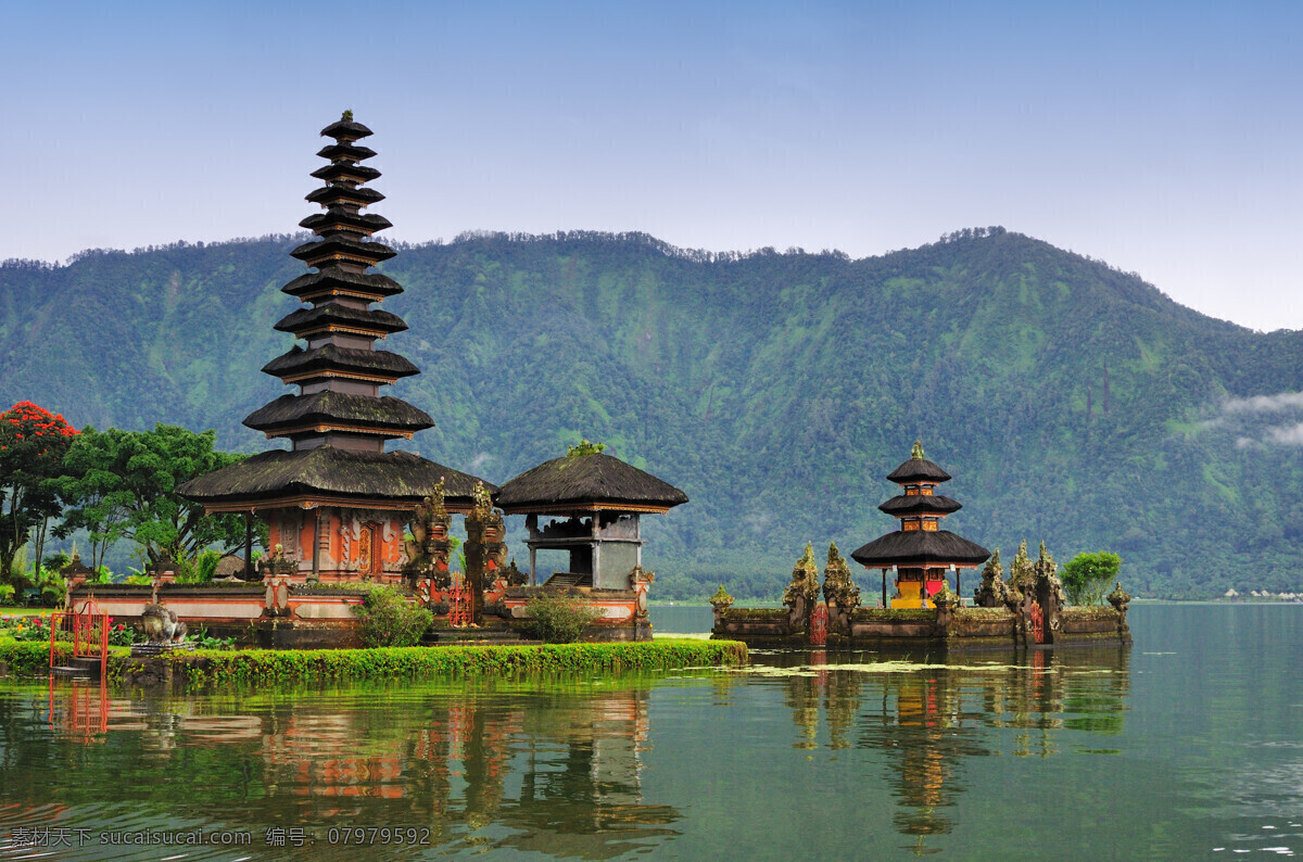 巴厘岛建筑 巴厘岛 印度尼西亚 寺庙 湖 倒影 秀水青山 bali indonesia 旅游摄影 国外旅游
