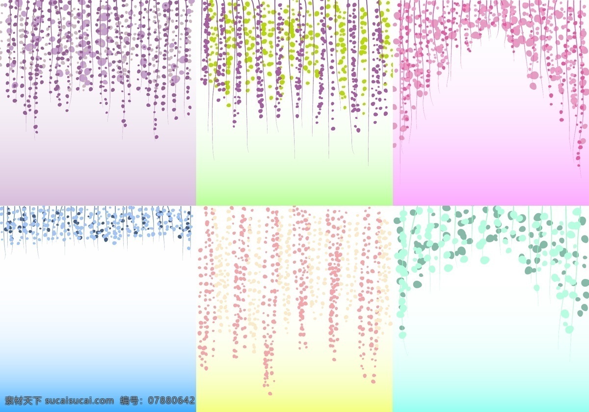 唯美 紫藤花 背景 紫藤花背景 背景素材 手绘紫藤花 花卉 手绘花卉 花卉花朵 手绘植物