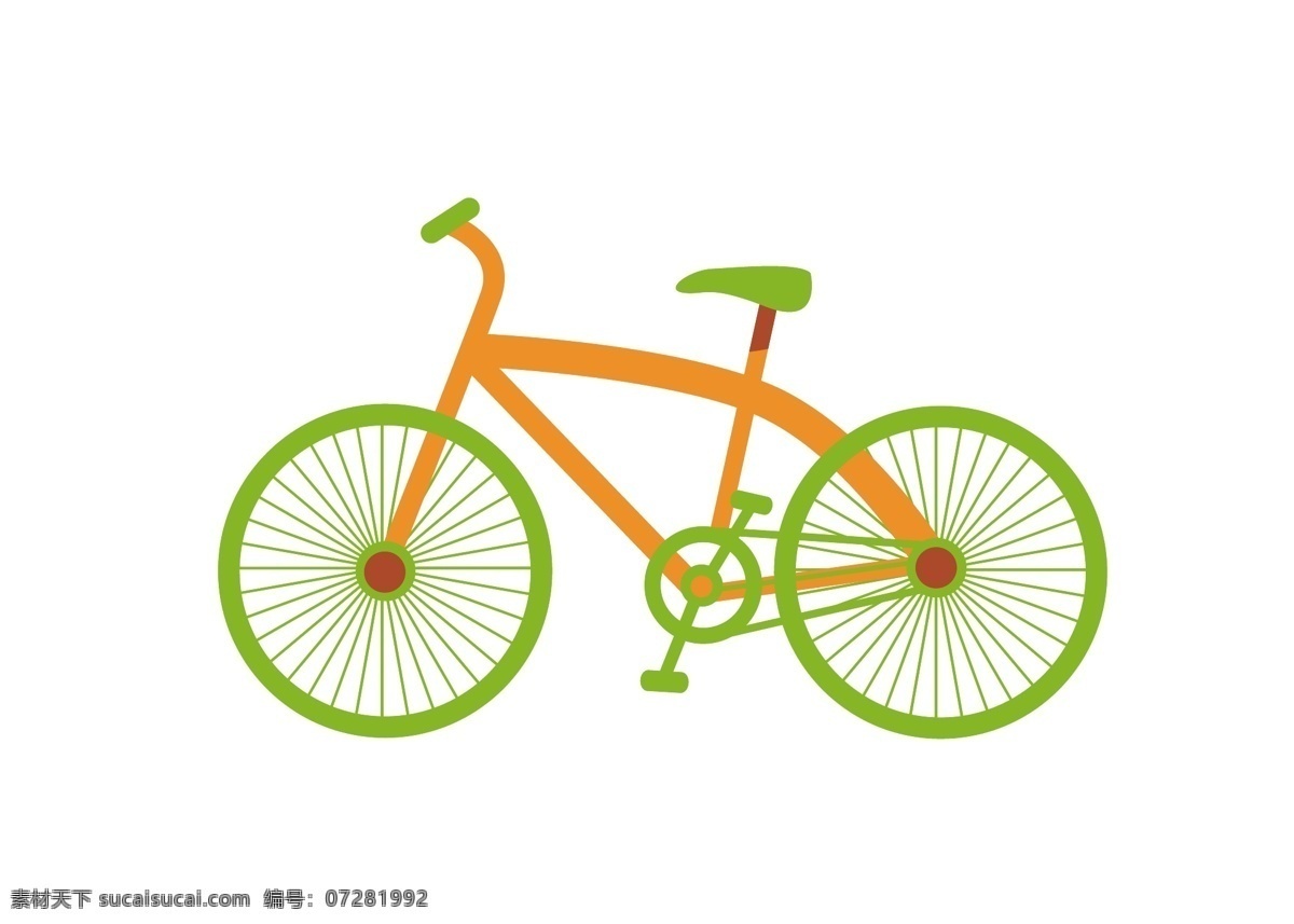 卡通 矢量 自行车 元素 手绘