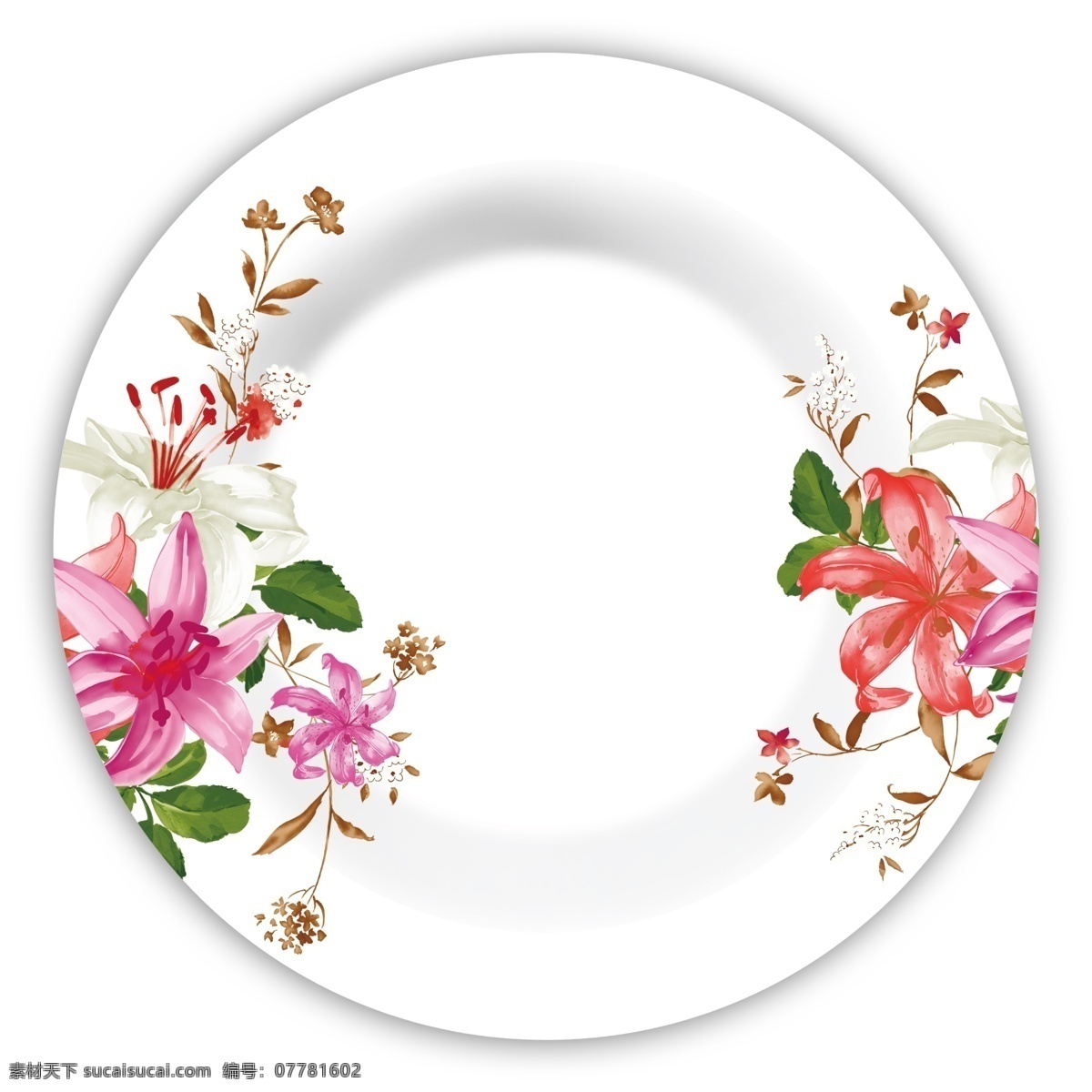 陶瓷百合花 花纸设计 陶瓷花纸 陶瓷花面 花纸 花面 餐具花纹 百合花 花纸图案设计 塑料餐具花纹 印花图案 餐具花面 花纸图案 花面设计