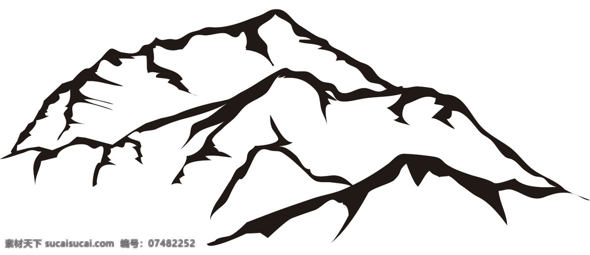 线条山 黑白山 卡通山 包装外箱素材 假山logo ps分层文件 包装设计