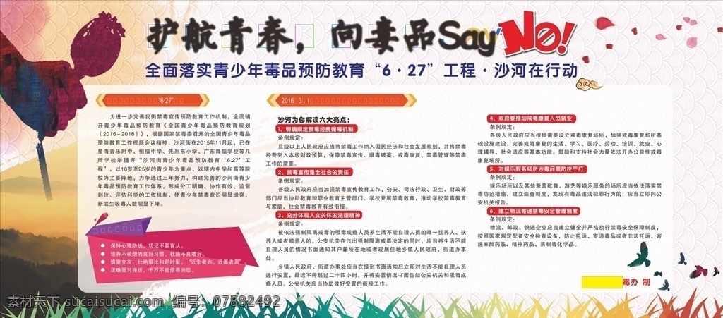 禁毒宣传展板 护航青春 向毒品说不 禁毒工程 青少年禁毒 预防教育 罂粟 禁毒背景 宣传栏 社会其他杂类 生活百科