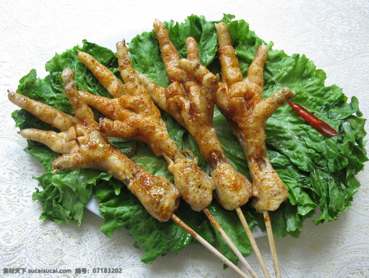 烤鸡爪 鸡爪子 鸡爪 烧烤类 传统美食 餐饮美食