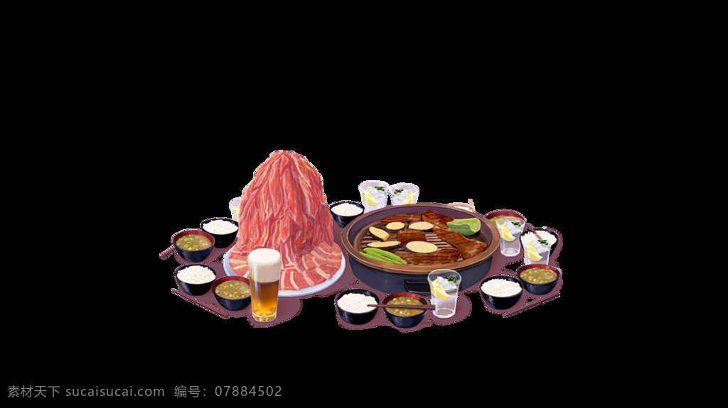卡通 火锅 食 材 元素 吃饭 餐饮 png元素 透明素材 免抠元素