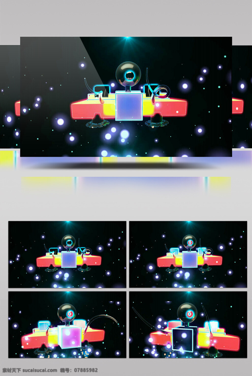 彩色 科幻 视频 星空 机械 飞船 视频素材 动态视频素材