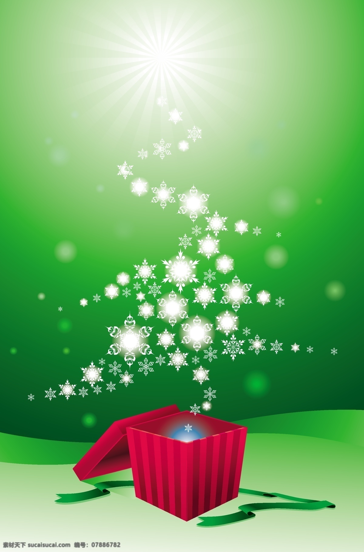 雪 假货 圣诞树 出现 礼品盒 绿色