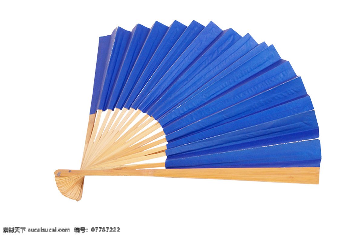 蓝色折扇 扇子 纸扇 扇面 折扇 其他类别 生活百科 白色
