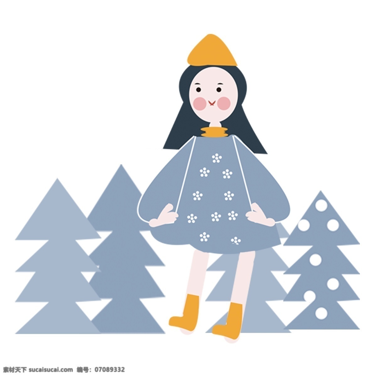 清新 卡通 少女 人物 元素 可爱 女孩 装饰 时尚 人物元素 免扣素材 透明素材