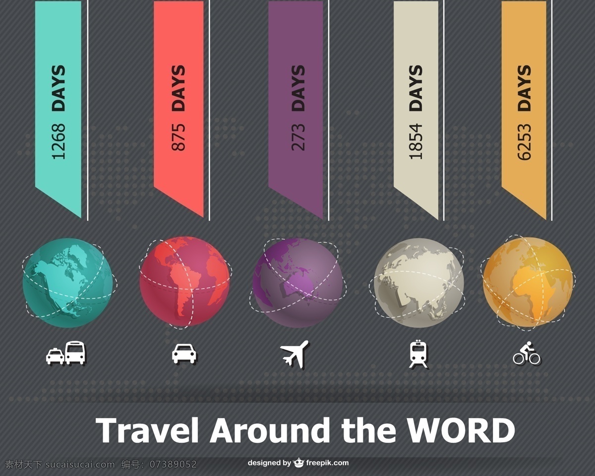图表旅游载体 图表 旅行 图标 卡 地图 世界 模板 地球 世界地图 自行车 飞机 火车 图形 布局 展示 平面设计 图表设计 数据 灰色