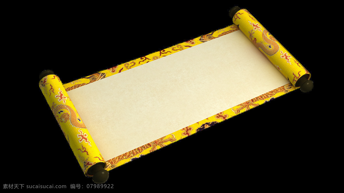 圣旨卷轴 龙纹 圣旨 卷轴 3d作品 3d设计