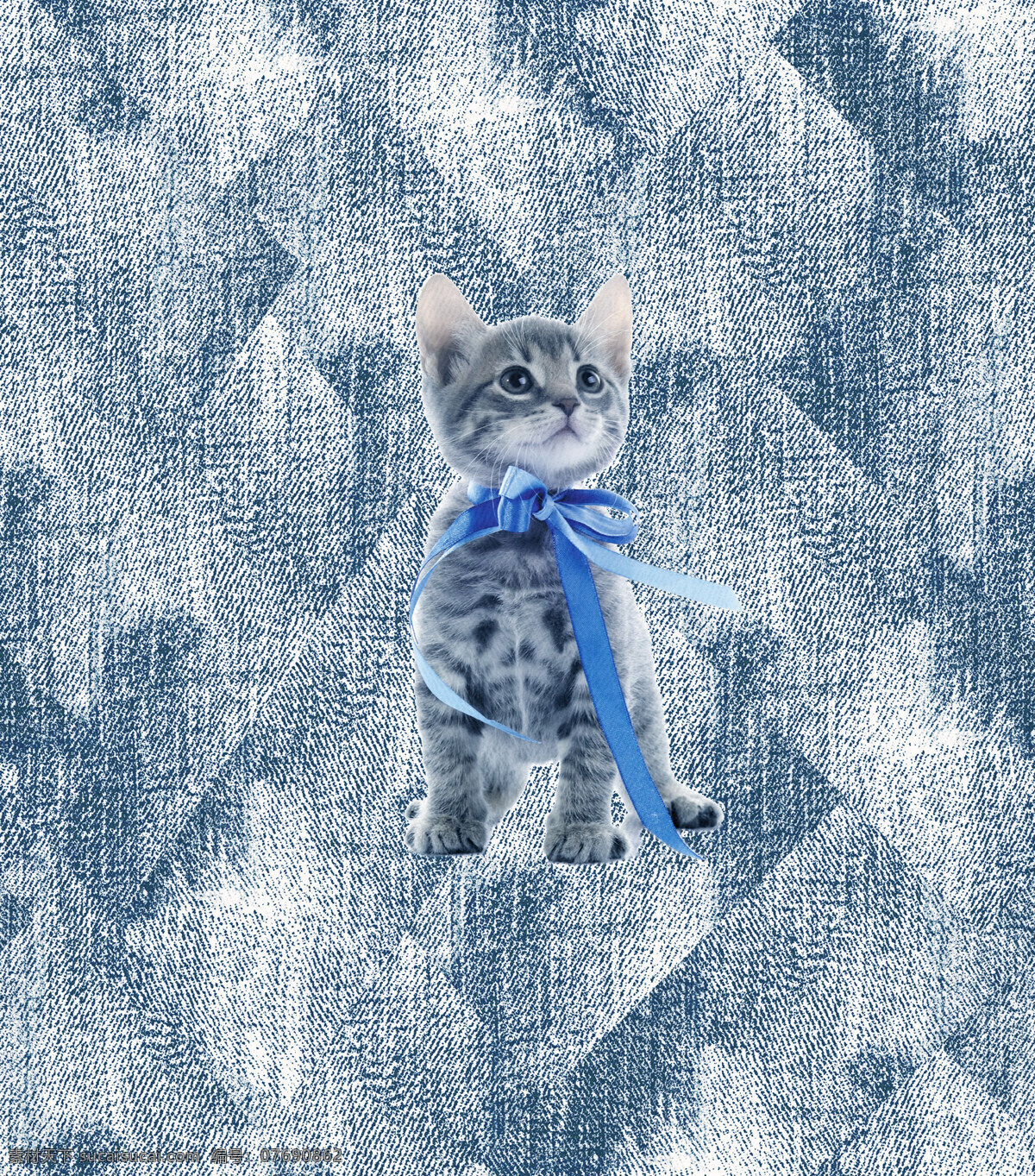 可爱 猫咪 牛仔 纹 可爱猫咪 牛仔纹 清新 时尚 新颖 有回位图 底纹边框 背景底纹
