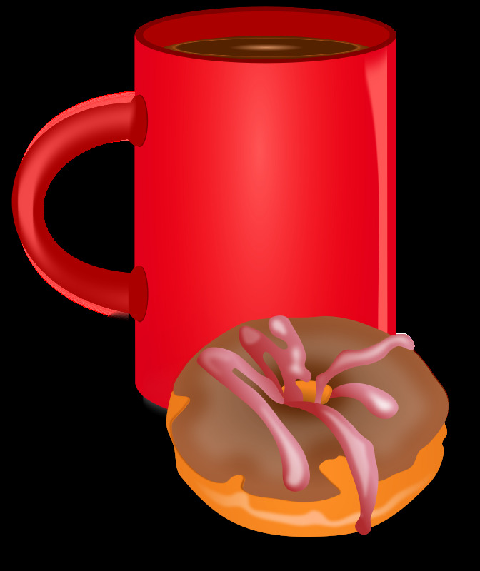 咖啡和炸圈饼 面包店 打破 咖啡 甜甜圈 炸圈饼 快餐 食品 甜蜜的 酵母环 svg 黑色