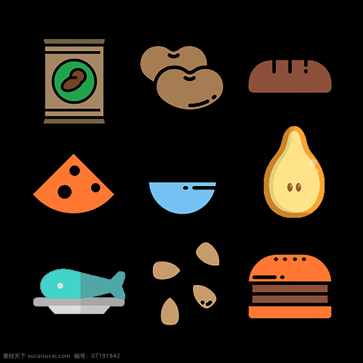 彩色食品图标 图标 创意图标 icon 小图标 比萨饼 狗 鸡肉 面包 汉堡包 丰富多彩 三明治 鸡蛋 食品图标 沙拉 牛排 汤 热狗 餐 法国 炸薯条
