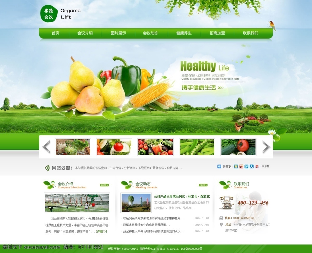 农业 产品 网页 界面设计 水果蔬菜 网页设计 网页模板 白色