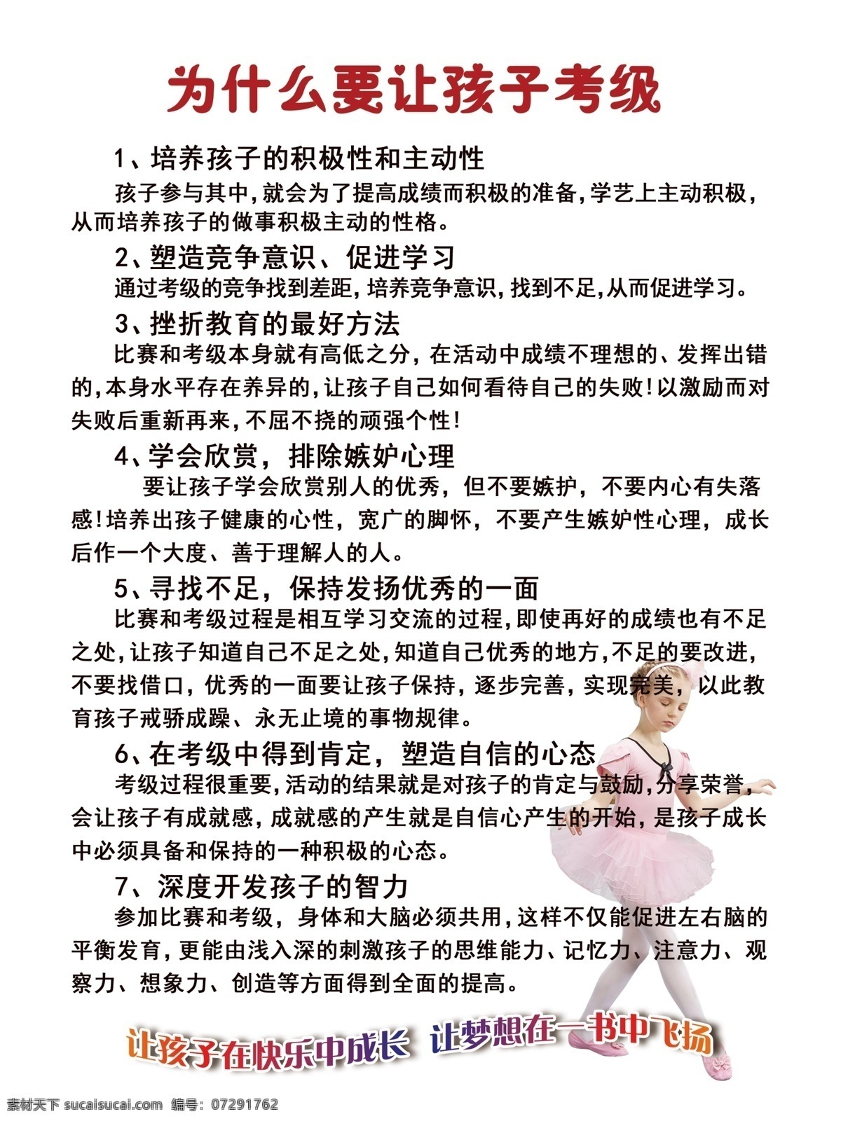 为什么 孩子 考级 快乐 成长 展板模板