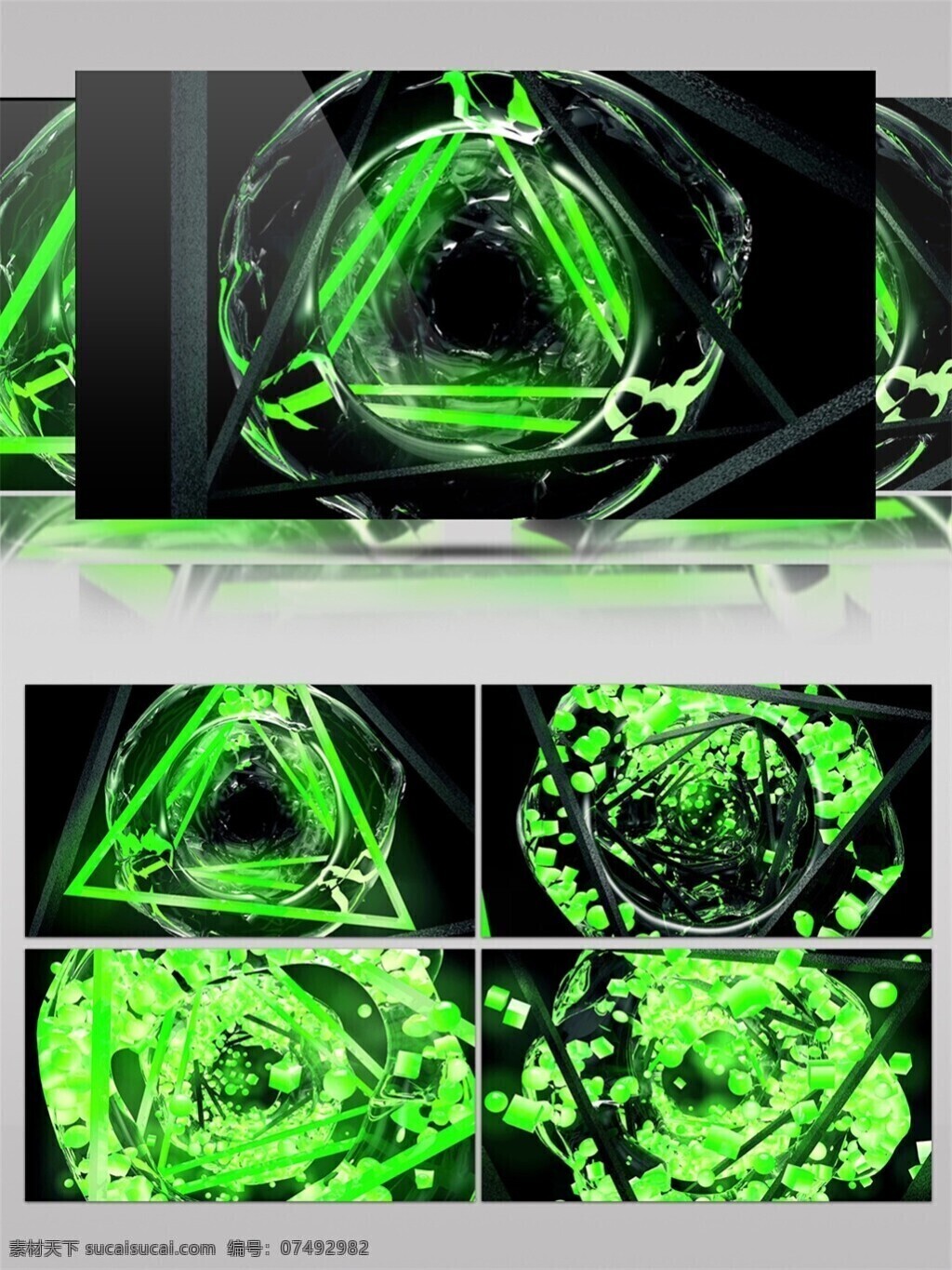 绿 光 动感 三角 视频 高清素材 光景素材 光芒穿梭 光束 激光 绿色 舞台