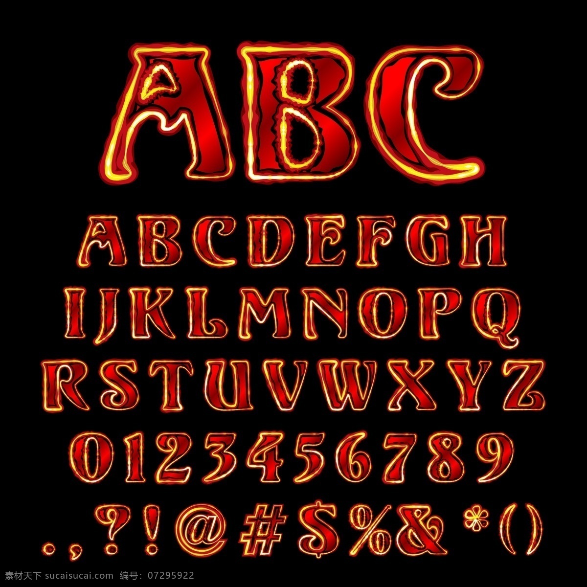 红色 数字 字母 字体设计 艺术字 矢量字母 书画文字 文化艺术 矢量素材 黑色